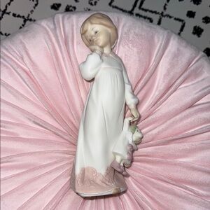 Daisa 1991 Golden Memories, Girl w/ Clown Matte Figurine - Handmade in Spain EUC